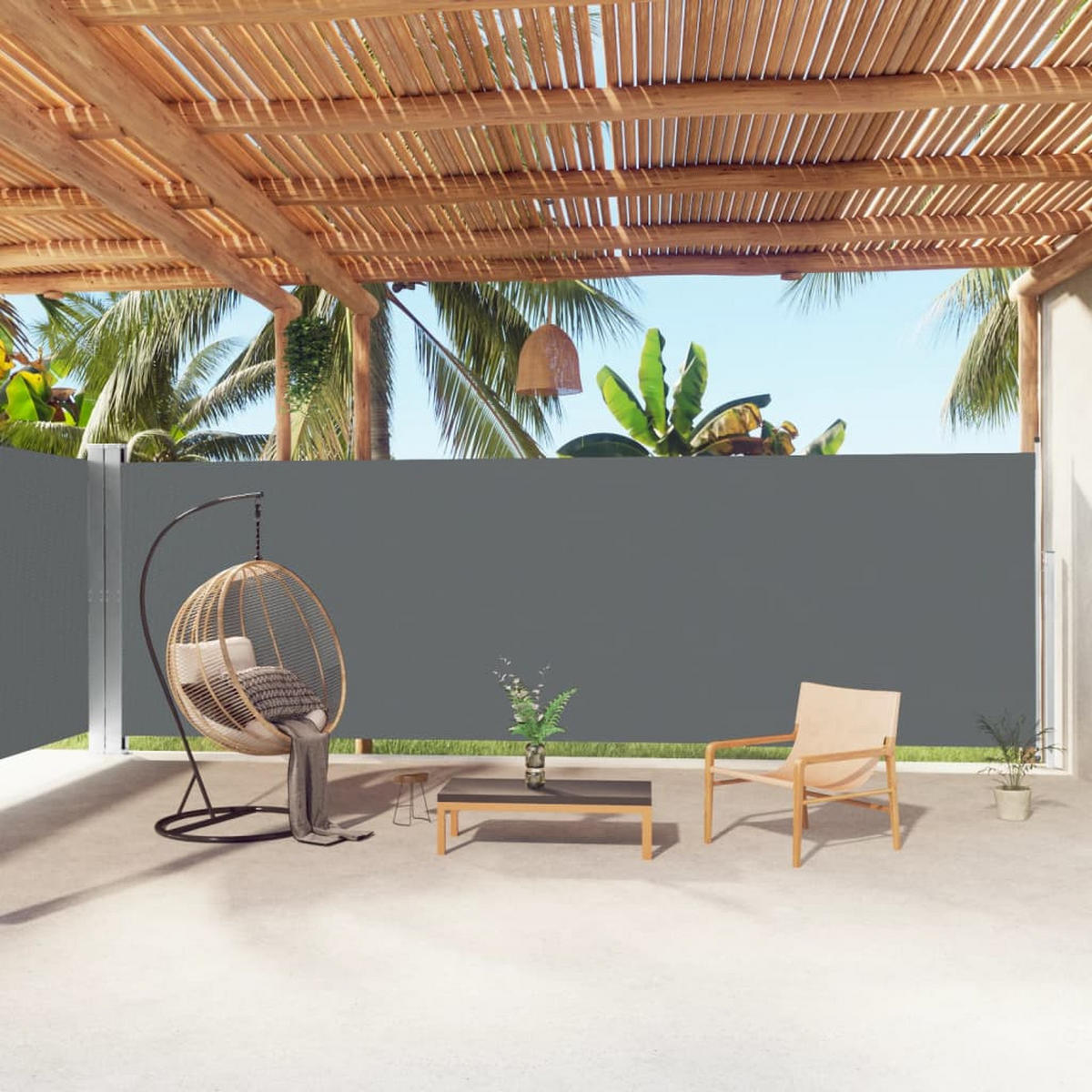 SEITENMARKISE Ausziehbar Anthrazit 200x1000 cm - Anthrazit, Textil (1000/200/1000cm) - furnicato