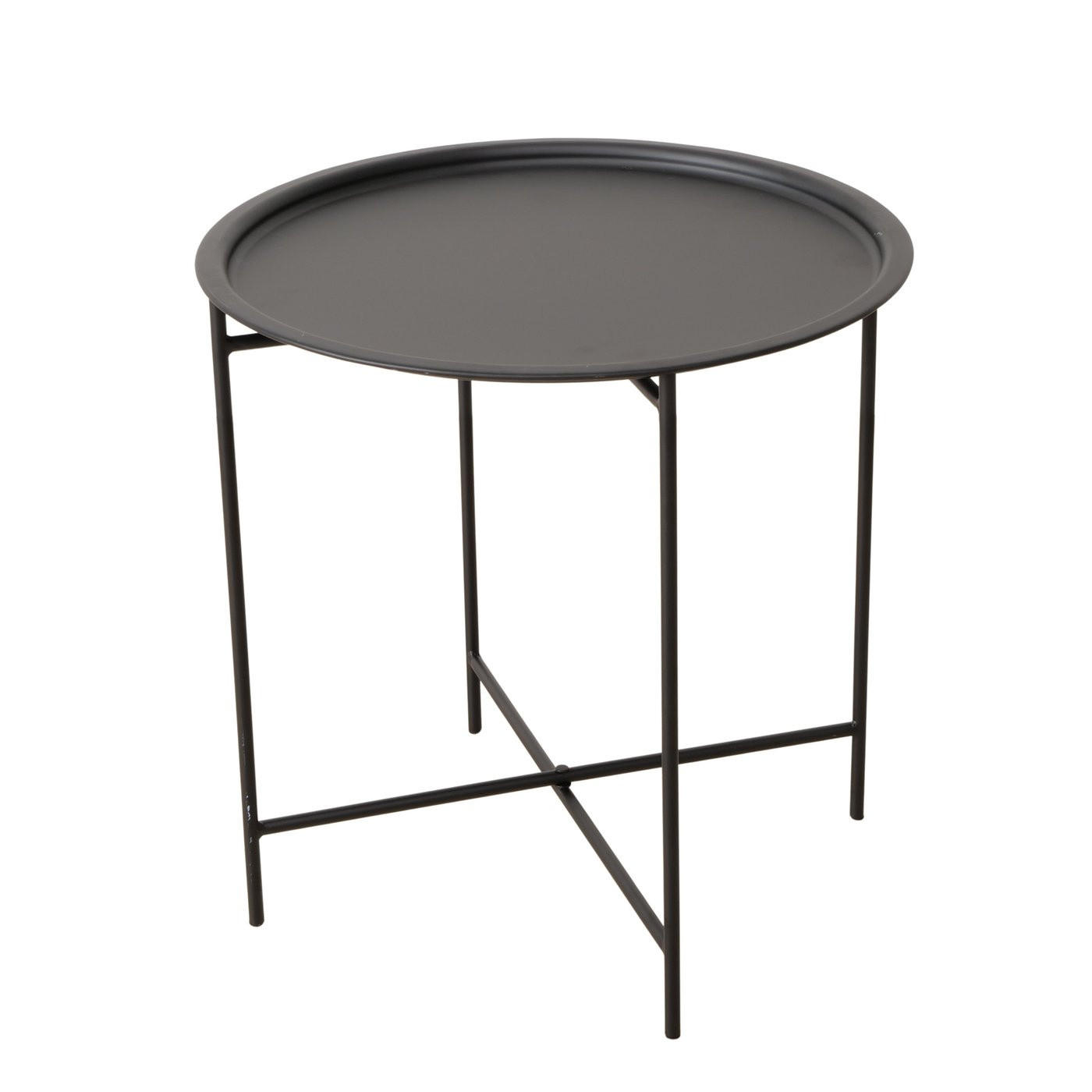 BEISTELLTISCH Rocko Ø 46 cm - Schwarz, Metall (46/46/46cm) - Boltze Home