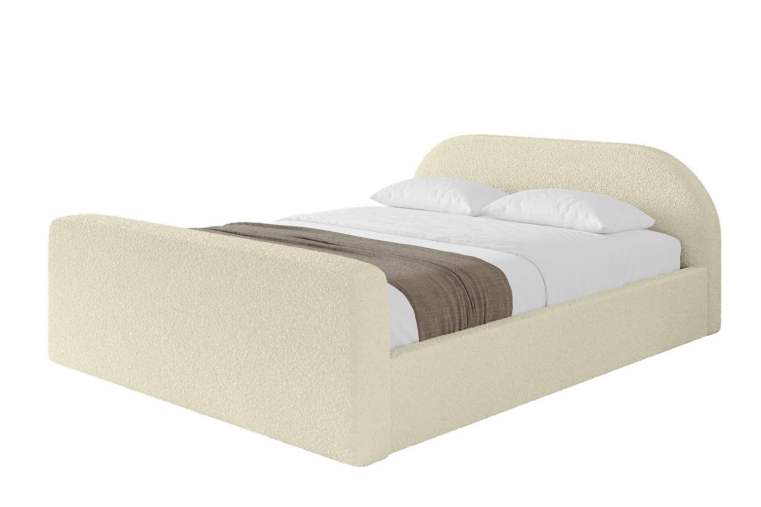 POLSTERBETT mit Bettkasten, Fußteil und Lattenrost, Boxbett ohne Matratze - TIVON-Z-V1 180x200 Beige - Taupe, Holzwerkstoff/Textil (180/200cm) - ALTDECOR