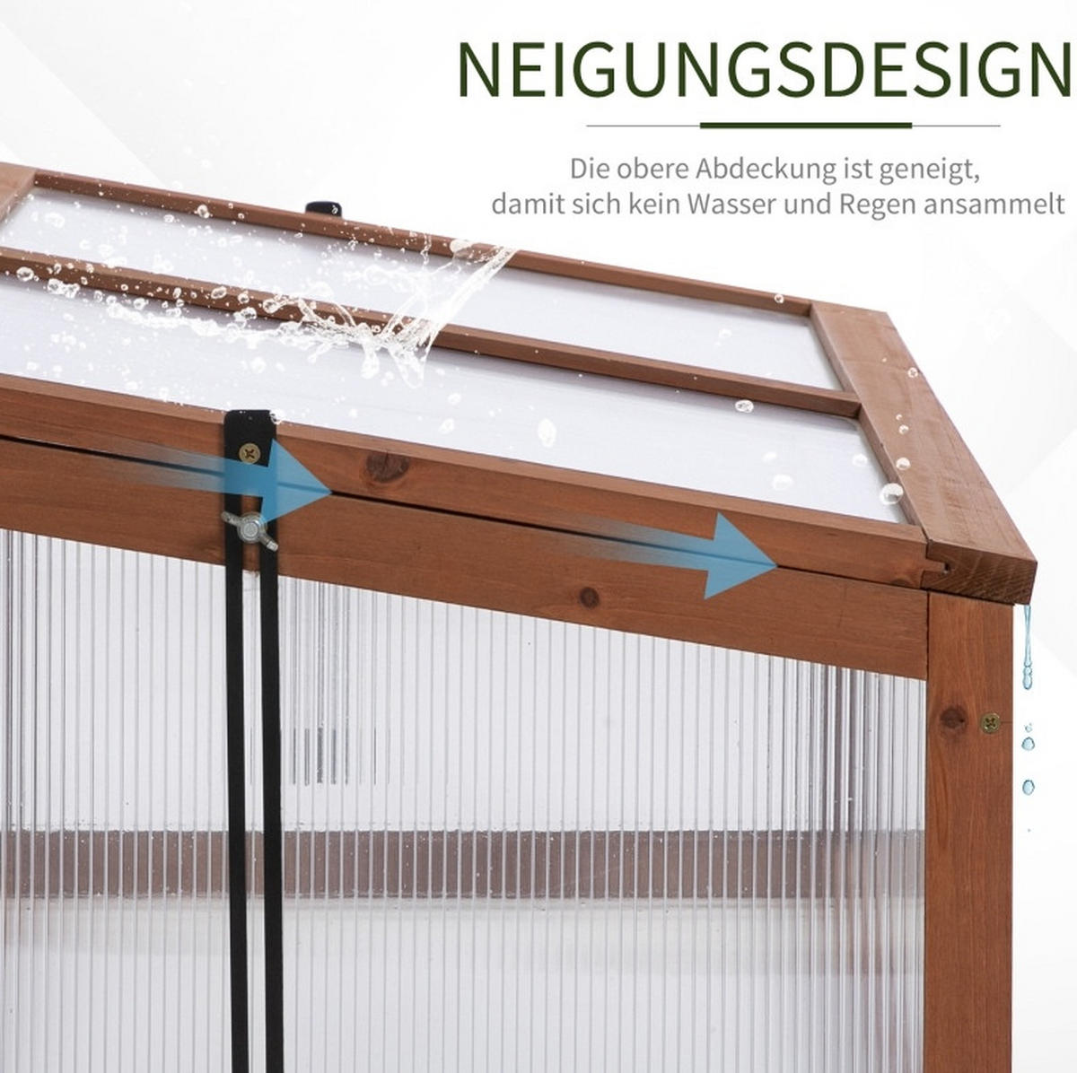 GEWÄCHSHAUS 100/40/65 cm Braun aus Holz mit aufklappbarer Abdeckung - Braun, Holz (65/40/100cm) - OKMYHOME