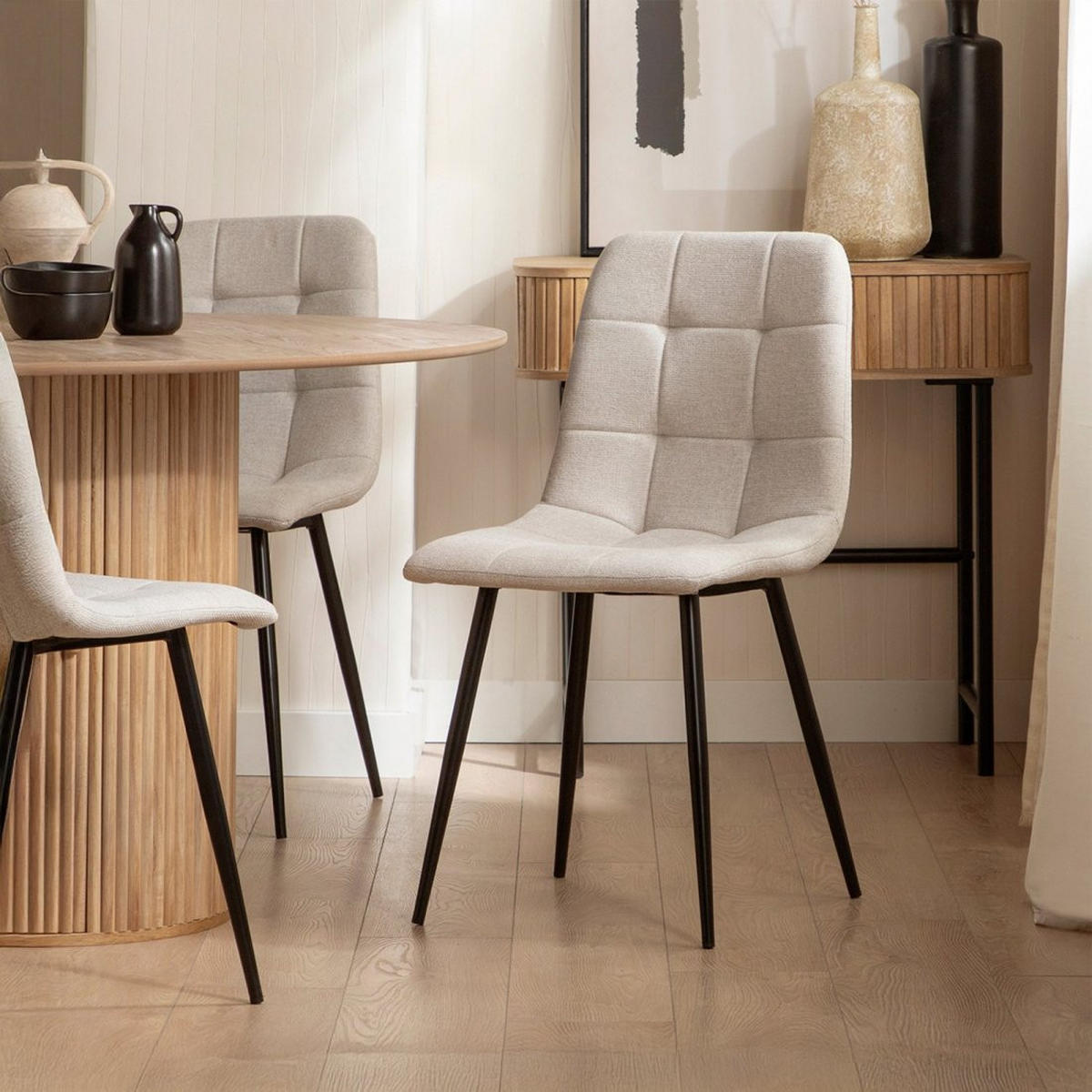 ESSZIMMERSTUHL Ailan Beige 43 cm x 88 cm - Beige, Textil (43/88/56cm) - Klast Home