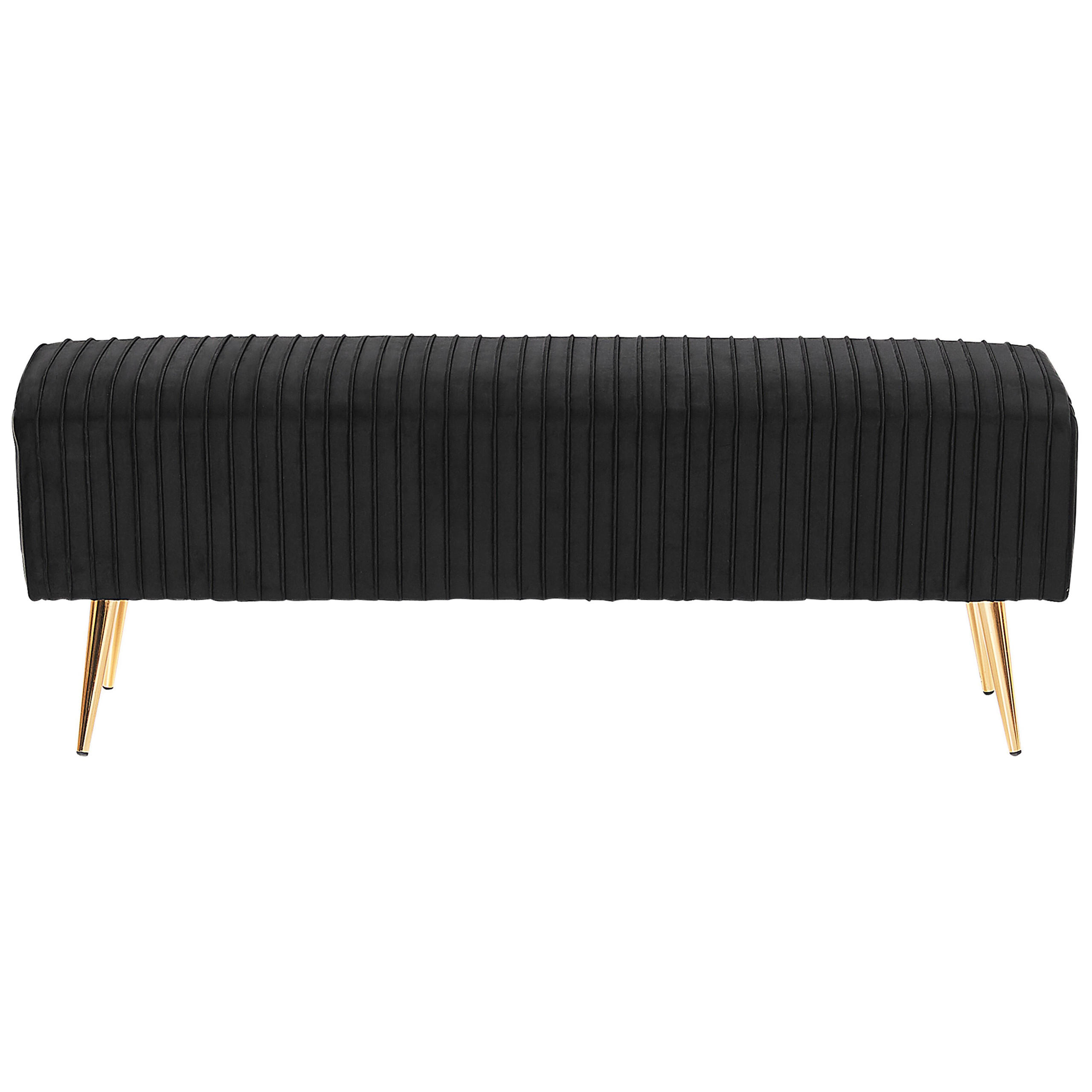 BANK Schwarz Paterson - Goldfarben/Schwarz, Textil (118/42/40cm) - Beliani