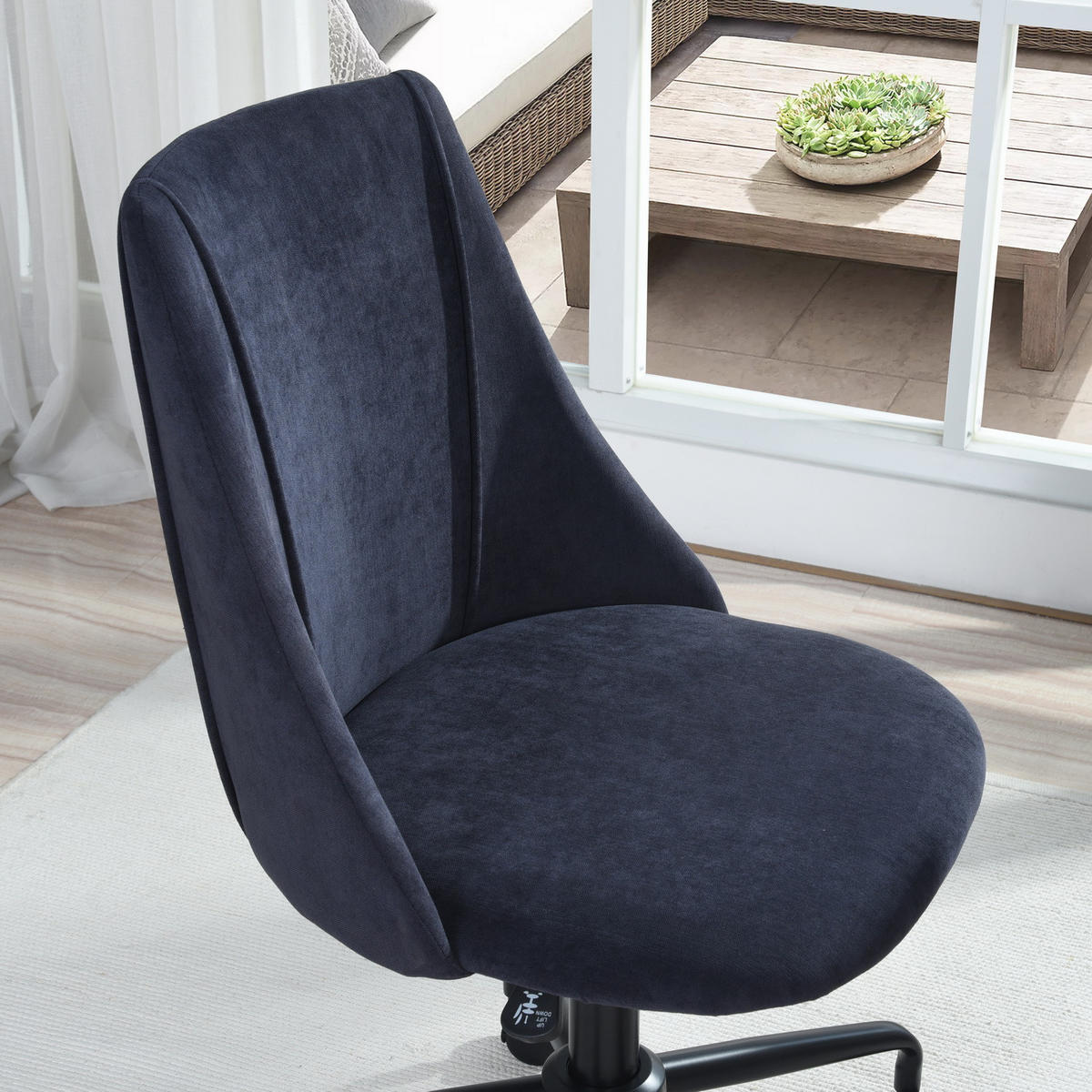 DREHSTUHL Blau Frotteestoff - Blau, Kunststoff/Textil (50/90/53cm) - Urban Meuble