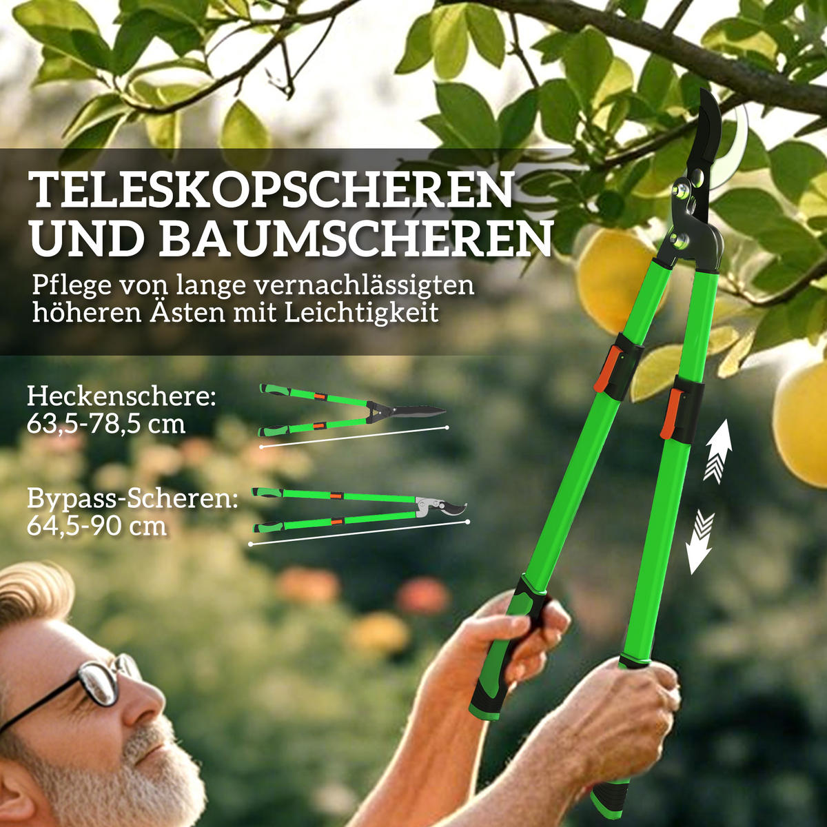 GARTENSCHEREN-SET 2 TLG. aus Metall Kunststoff Grün - Grün, Metall (23/9.5/78.5cm) - Outsunny
