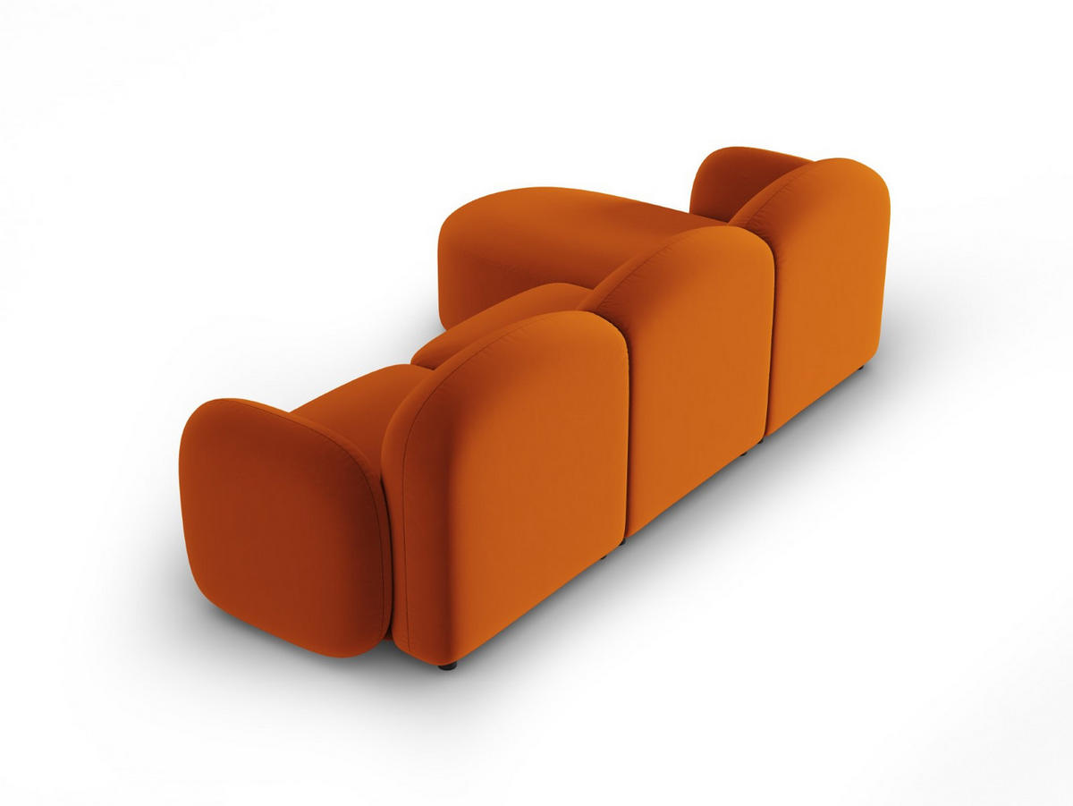 ECKSOFA rechts Blair aus Samt terrakotta 4 Sitzplätze - Terra cotta, Textil (155/272cm) - Micadoni