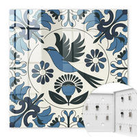 SCHLÜSSELBOX Weiß 30x30 cm – Türöffnung nach rechts - Blauer Vogel - Blau, Metall (30/30/5cm) - TULUP
