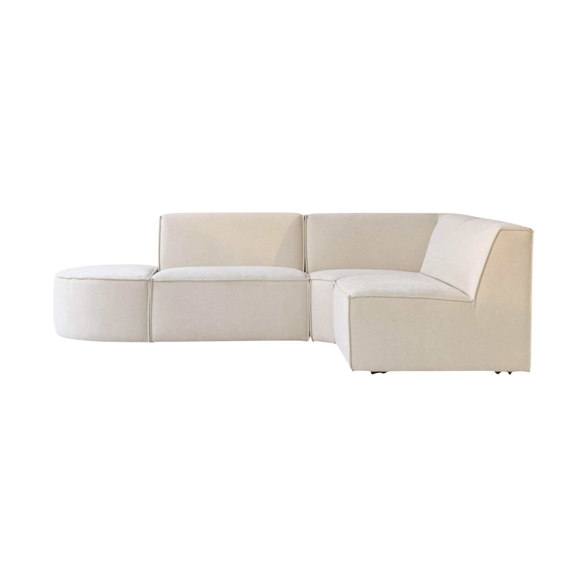 SOFA Dario Beige aus Stoff - Beige, Textil (259/198cm) - Tikamoon