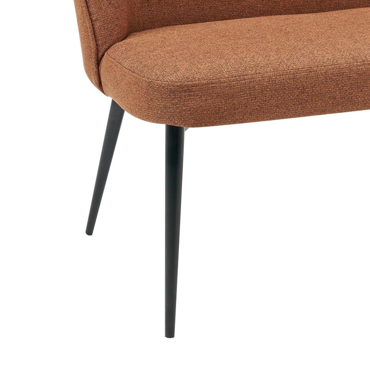 2-SITZER-KÜCHENSOFA braun Osby - Schwarz/Braun, Textil (130/85/49cm) - Beliani