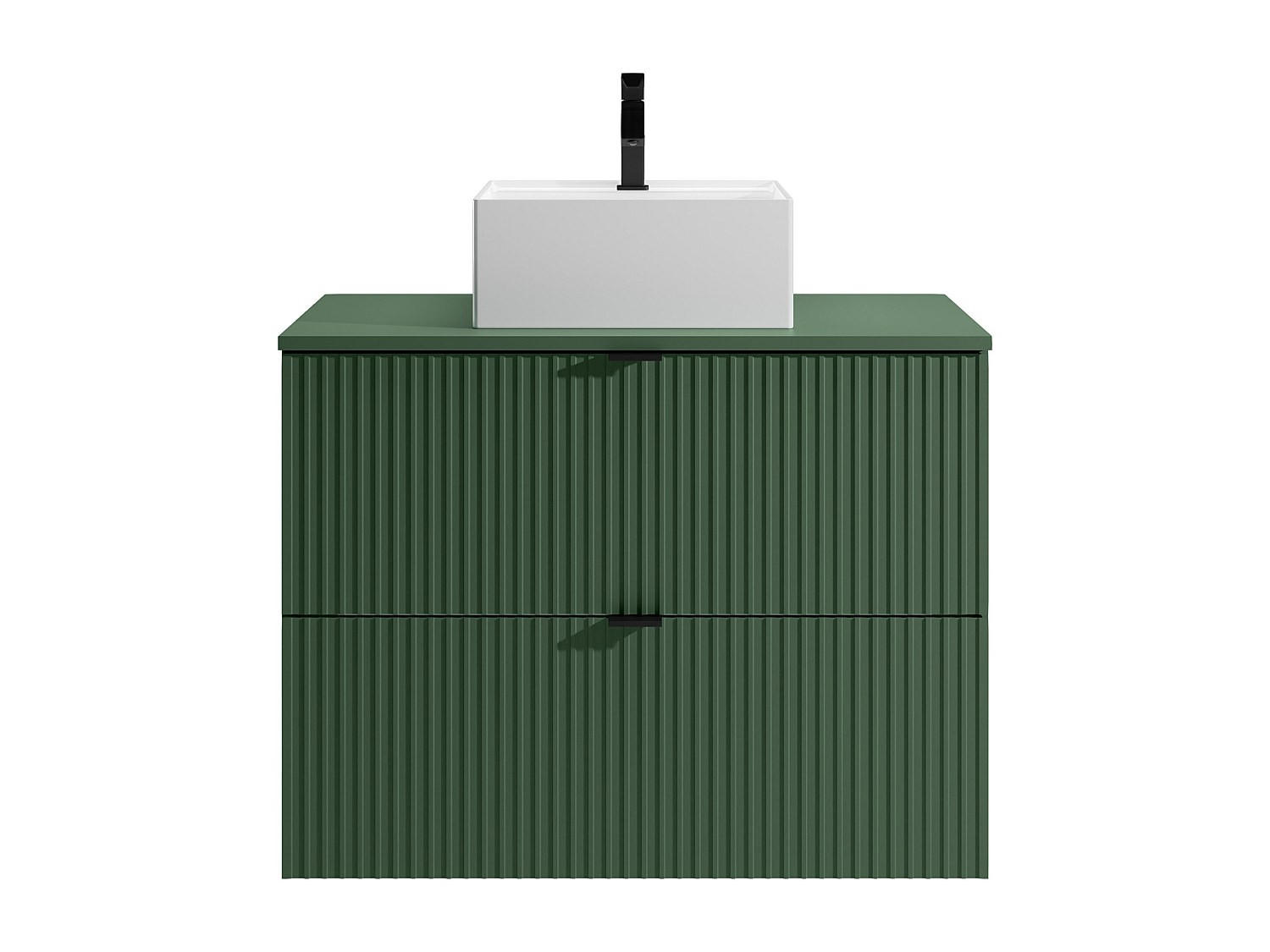 EINZELWASCHTISCH - 80 cm x 47 cm - Holz, Platte - Grün - ZEVINI - Grün, Holz (80/60/47cm) - Vente-Unique