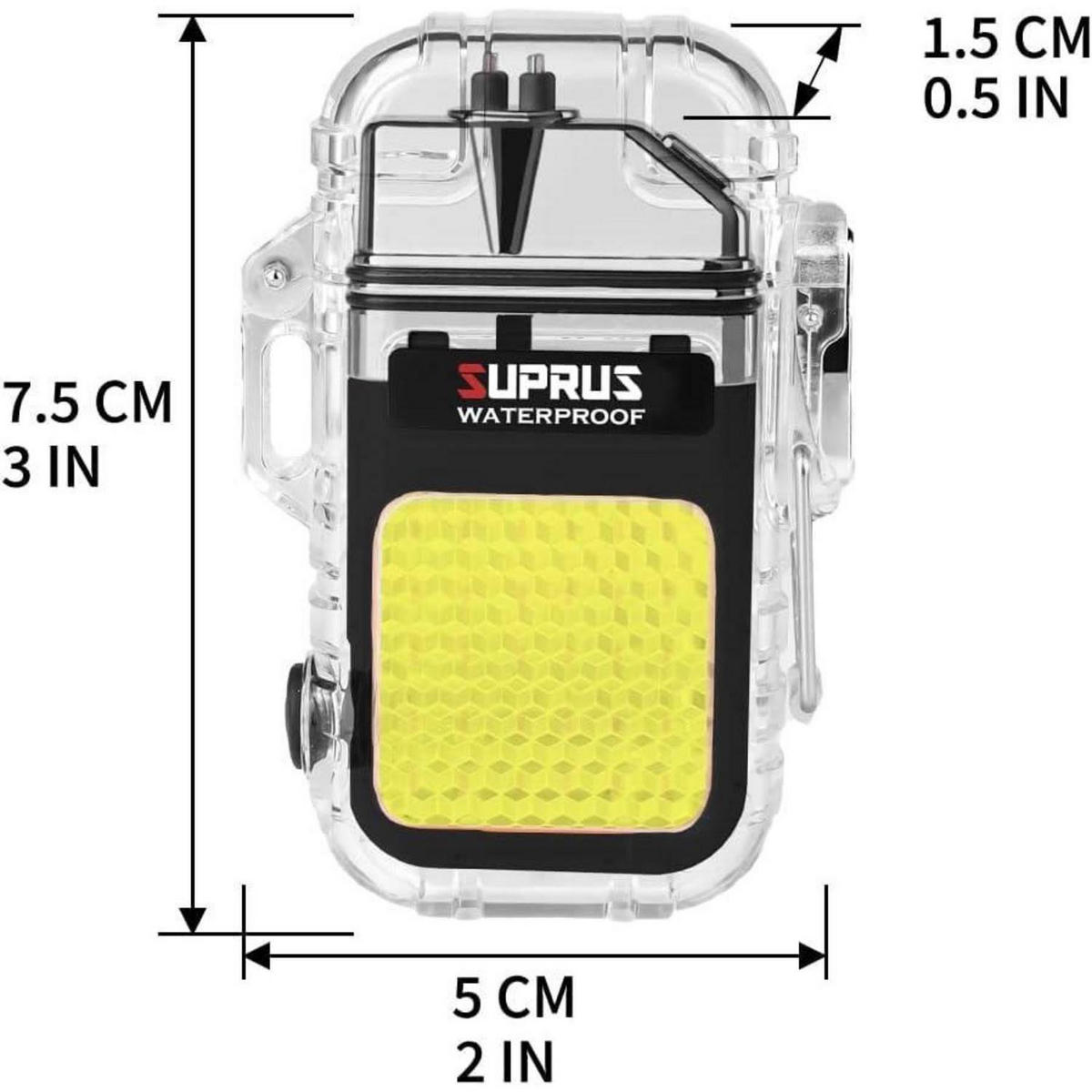 FEUERZEUG mit Taschenlampe und Pfeife Schwarz - Multicolor, Kunststoff (3/1.5/7cm)