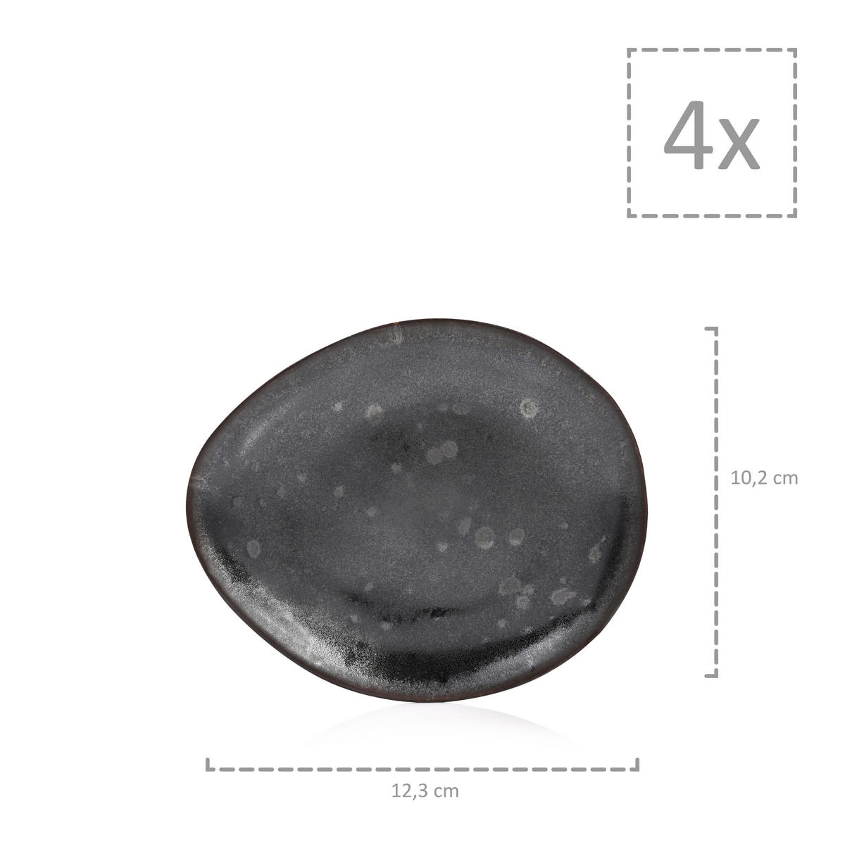 SERVIERPLATTEN SET TOMBEY - 11 teilig aus Steingut - Dunkelgrau, Keramik (16.5/32/38cm) - Sänger