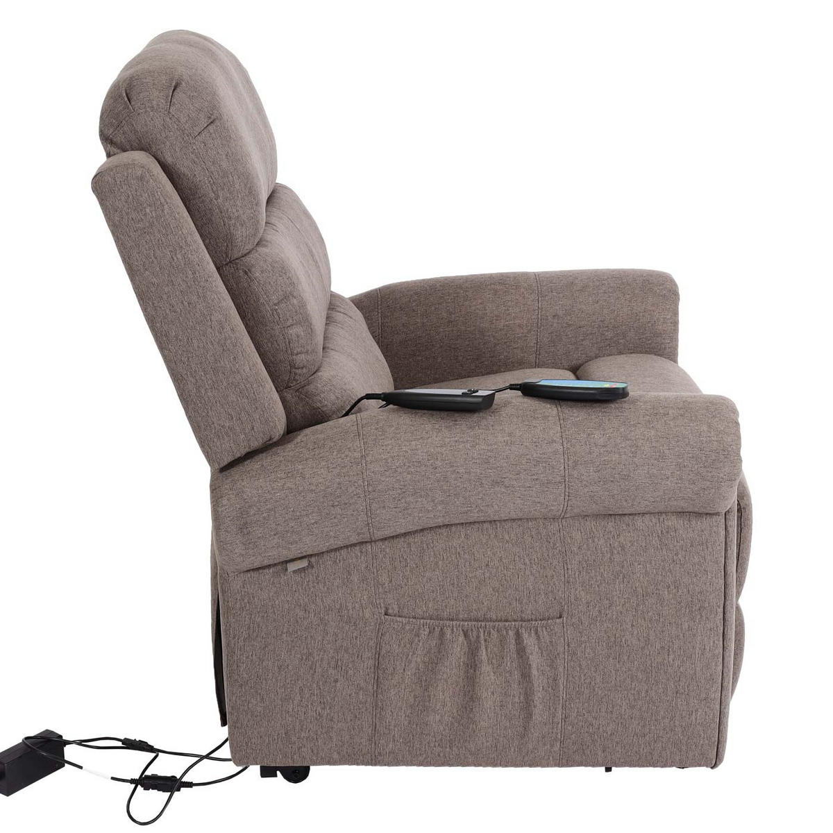 MASSAGESESSEL HxBxT 144x83x83cm Sitzhöhe 50cm Stoff/Textil Dunkelgrau Sessel - Dunkelgrau, Textil (83/144/83cm) - BERLINLODGE