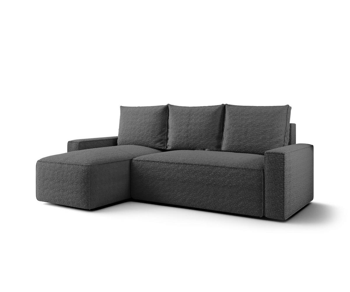 ECKSOFA mit Schlaffunktion SAVIO Quelle 92 Links - Dunkelgrau, Textil (232/140cm) - Bedante
