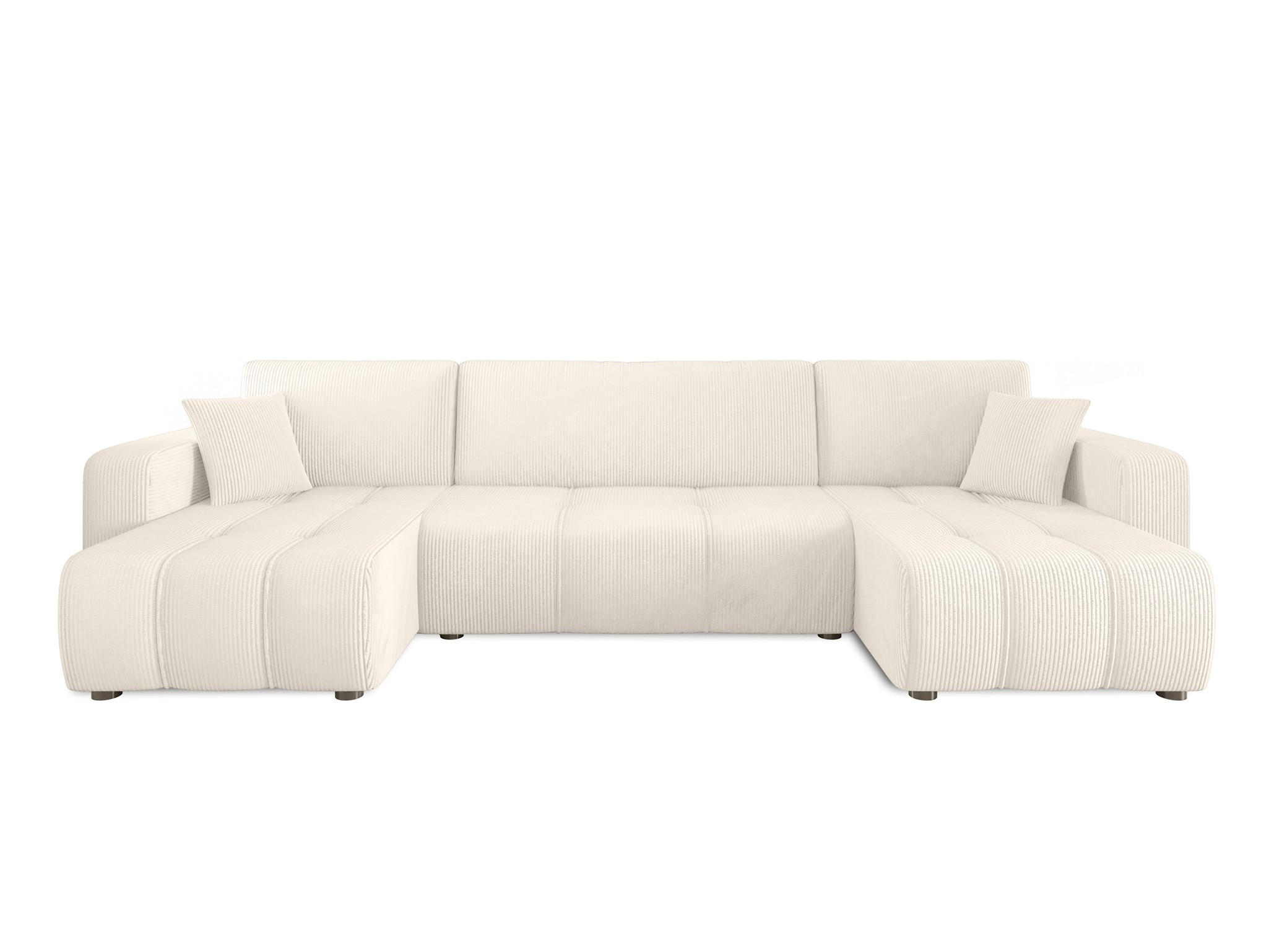WOHNLANDSCHAFT Dagny - Creme, Holzwerkstoff/Textil (317/85/146cm) - Fun Möbel