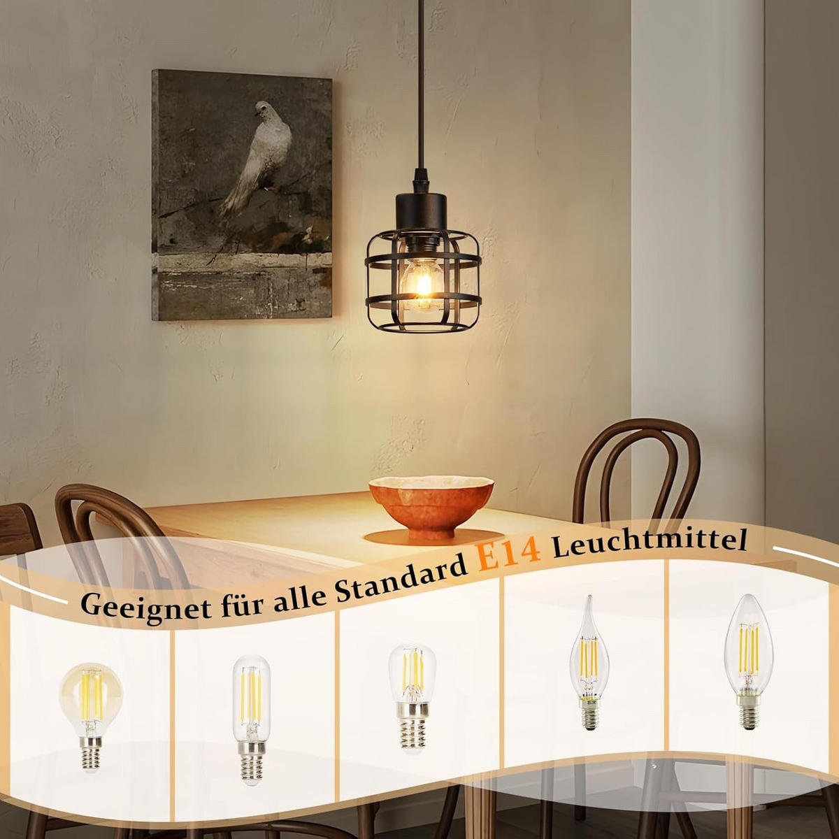 PENDELLEUCHTE ATTENDORN Ⅲ 10/10/140 cm - Schwarz, Metall (10/10/140cm) - Nettlife