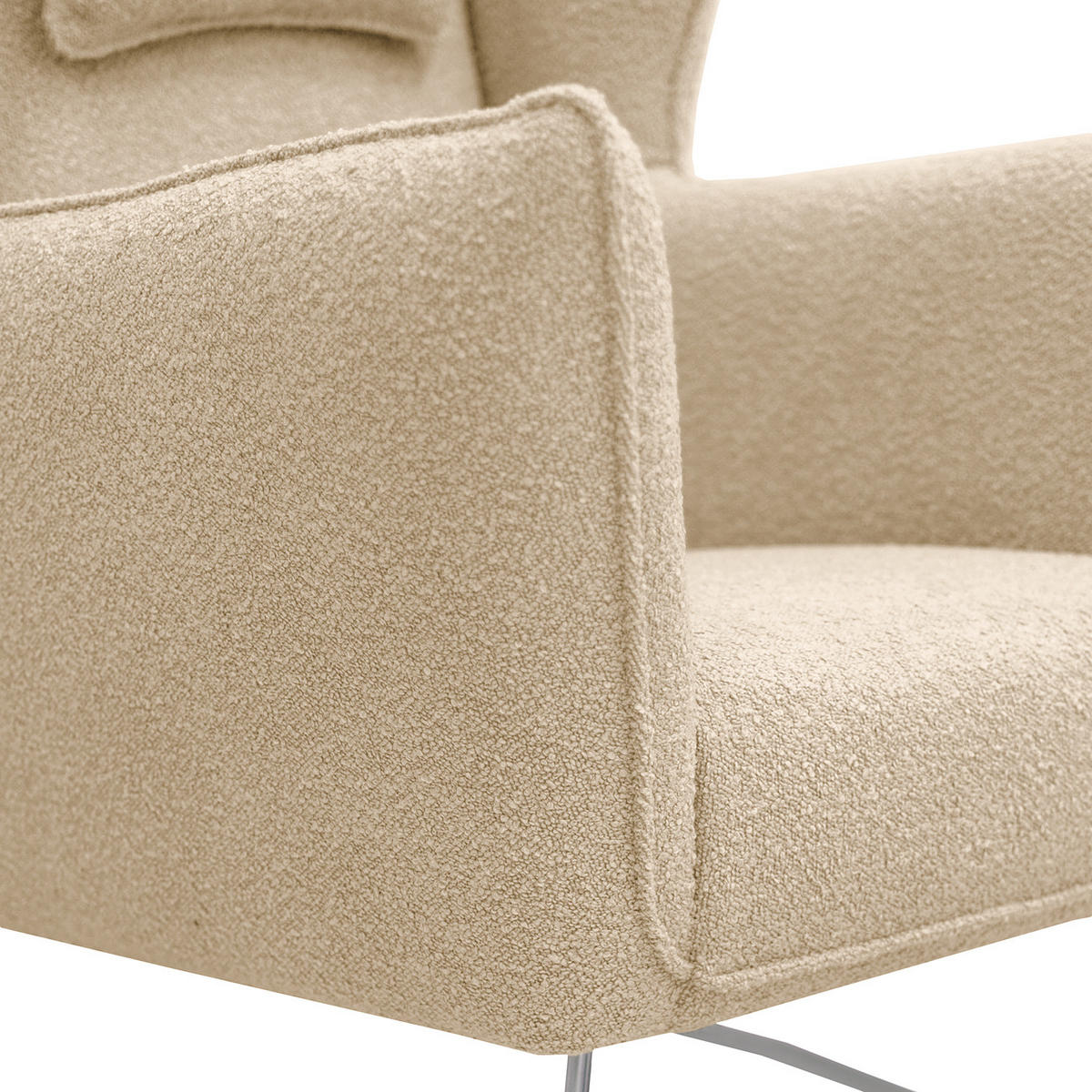 SESSEL - Chromfarben/Beige, Textil/Metall (80/112/92cm) - home24