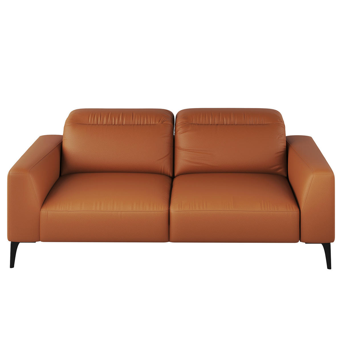 2-SITZER SOFA - Kastanienfarben/Schwarz, Leder/Metall (170/73/107cm) - home24
