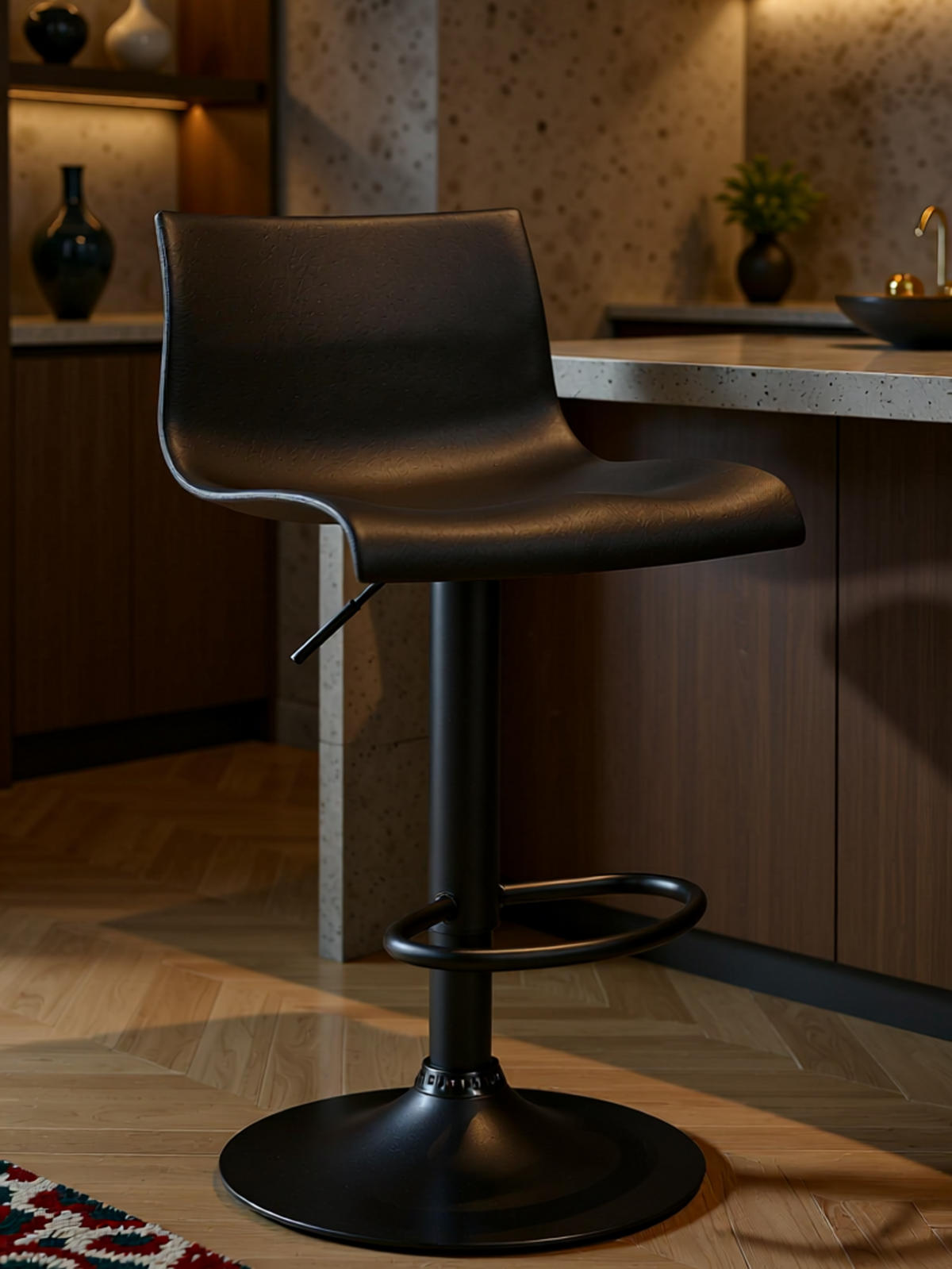 BARHOCKER Brandon Kunststoff schwarz - Schwarz, Kunststoff/Metall (39/104/36cm) - TPFLiving