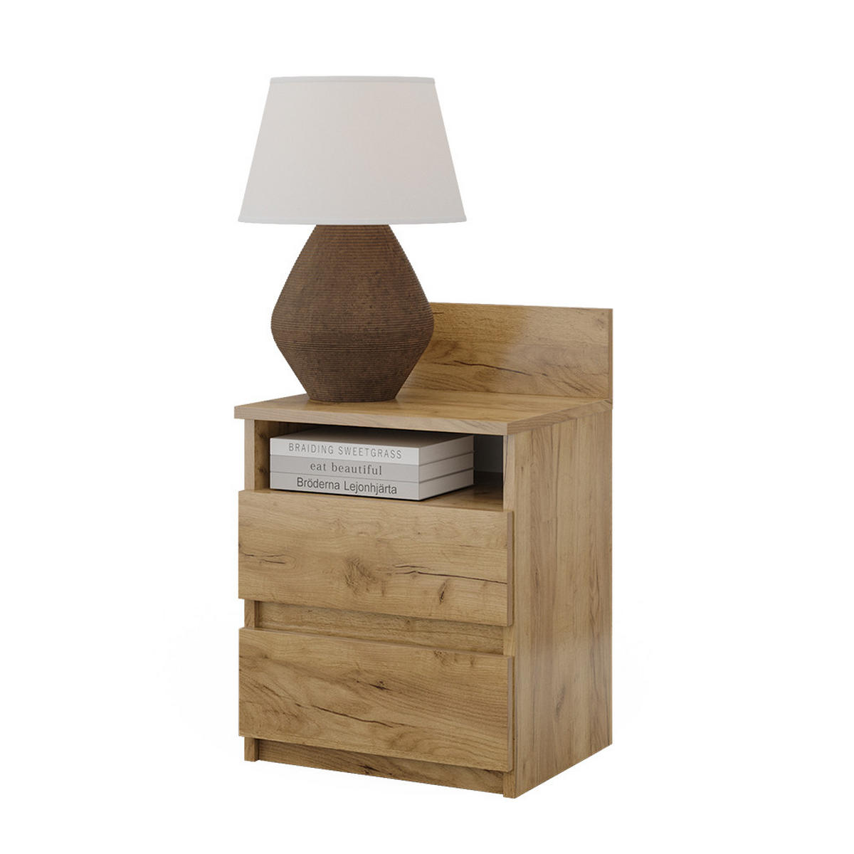 NACHTTISCH Monty Goldkraft Eiche 39.6 x 59.1 cm - Honigeiche, Holzwerkstoff (32.3/59.1/39.6cm) - Vicco