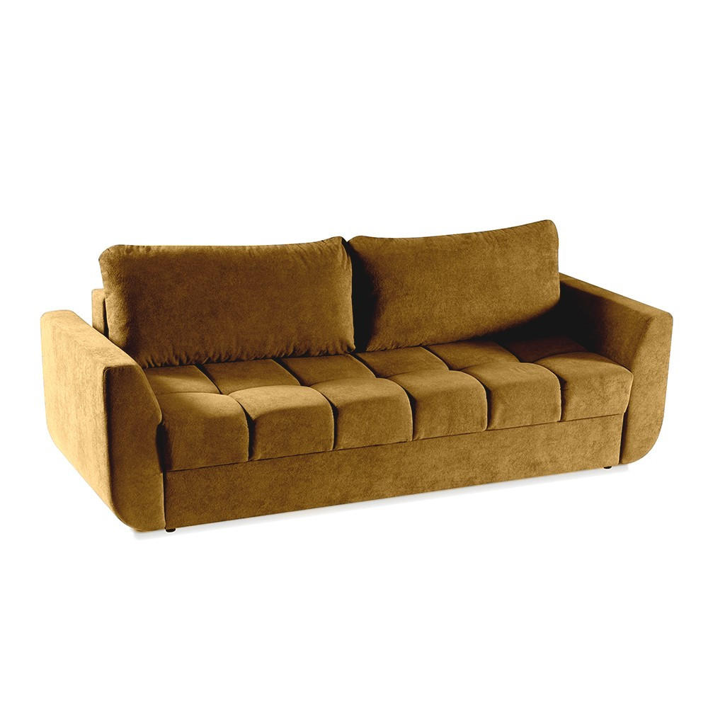 SOFA Delta Gelb, mit Schlaffunktion - Gelb, Holzwerkstoff (245/93/118cm) - Bettso