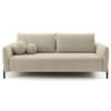 SOFA Veruco Hellbeige mit Schlaffunktion - Ecru/Schwarz, Textil/Metall (234/90/100cm) - Selsey