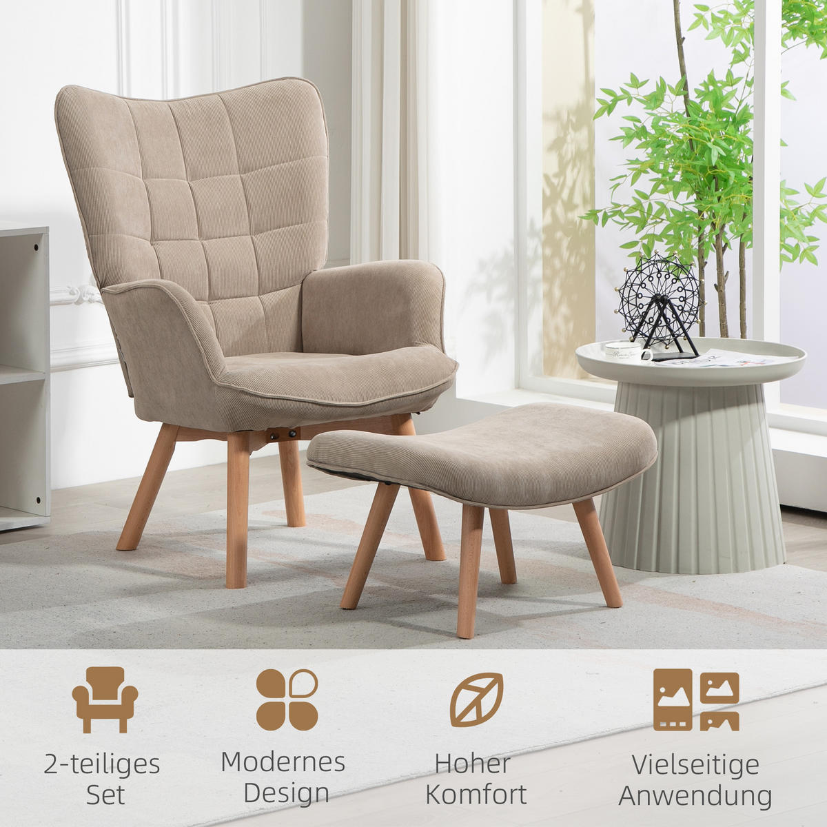 SESSEL Beige 80.0/72.0/101.0cm - Beige, Textil (72/101/80cm)