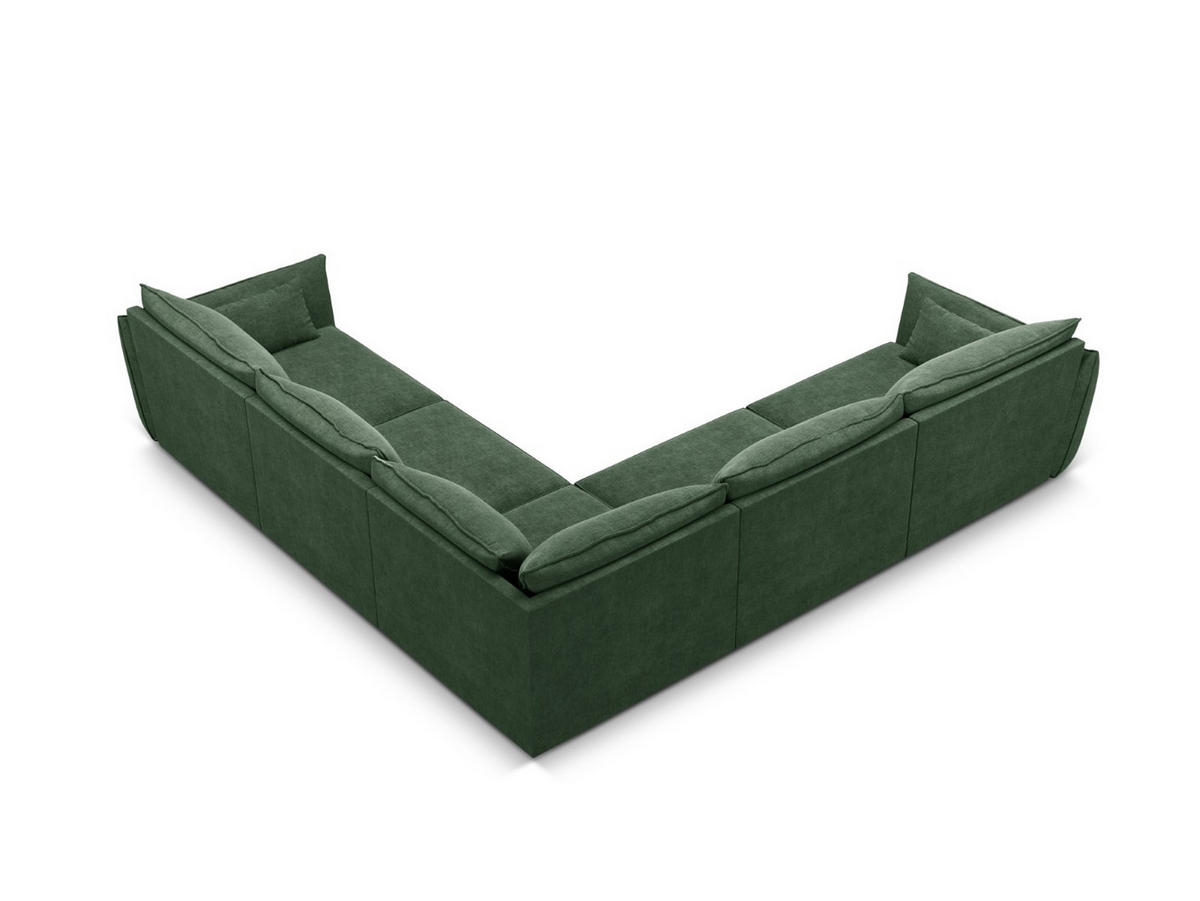 WENDBARES-ECKSOFA Kaelle aus Chenille-Stoff flaschengrün 7 Sitzplätze - Dunkelgrün, Textil (286/286cm) - Micadoni