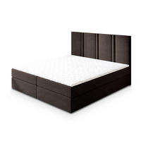 BOXBETT LARIO 160x200 cm mit Matratze und Topper - Braun - Braun, Holz (160/200cm) - MASSENO