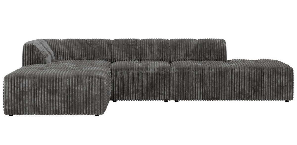 ROHOVÁ SEDAČKA GRIDA 3M L Šedá Manšestr - Vlevo - šedá/černá, textil/plast (335/176cm) - MKS