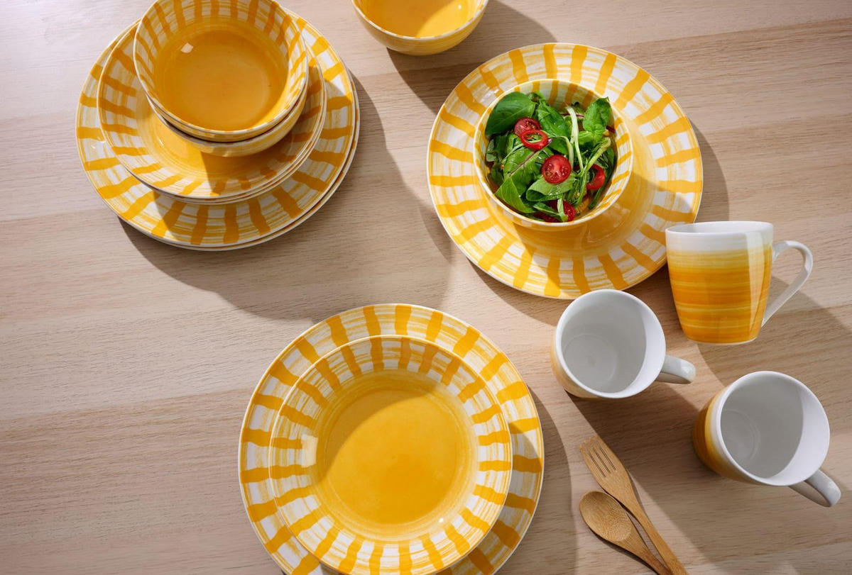 KOMBISERVICE Sole Mio Gelb 16er Set - Gelb, Keramik (28/28/30cm) - Ritzenhoff Breker
