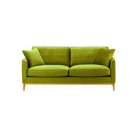 DREISITZER-SOFA Linara-Velluto 9 - Olivgrün, Holz/Textil (201/91/95cm)