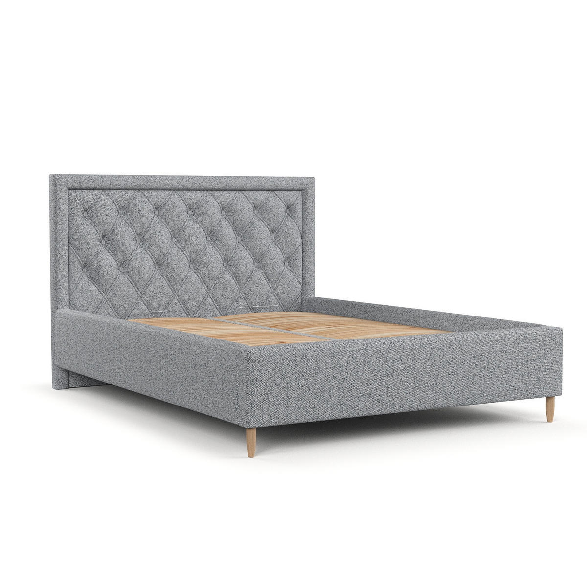 POLSTERBETT Lido 160/200 cm Grau im Riva Stoff - Naturfarben/Grau, Holz/Holzwerkstoff (160/200cm) - AltaBeds