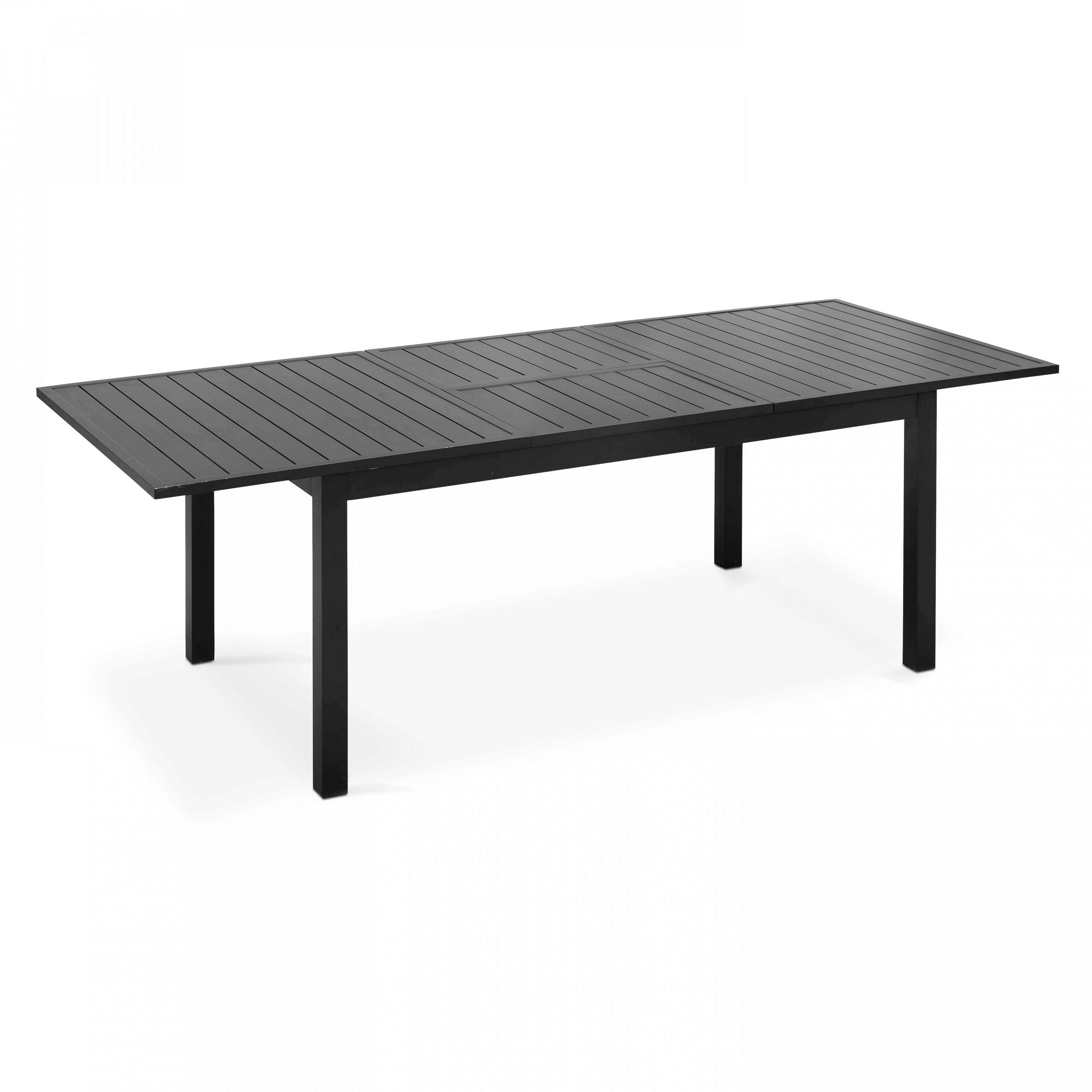 GARTENTISCH ausziehbar, Schwarz - Schwarz, Metall (100/238/74cm) - Oviala