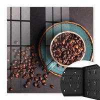 SCHLÜSSELBOX Schwarz 30x30 cm- Türöffnung nach rechts - Kaffeebohnen - Braun, Metall (30/30/5cm) - TULUP