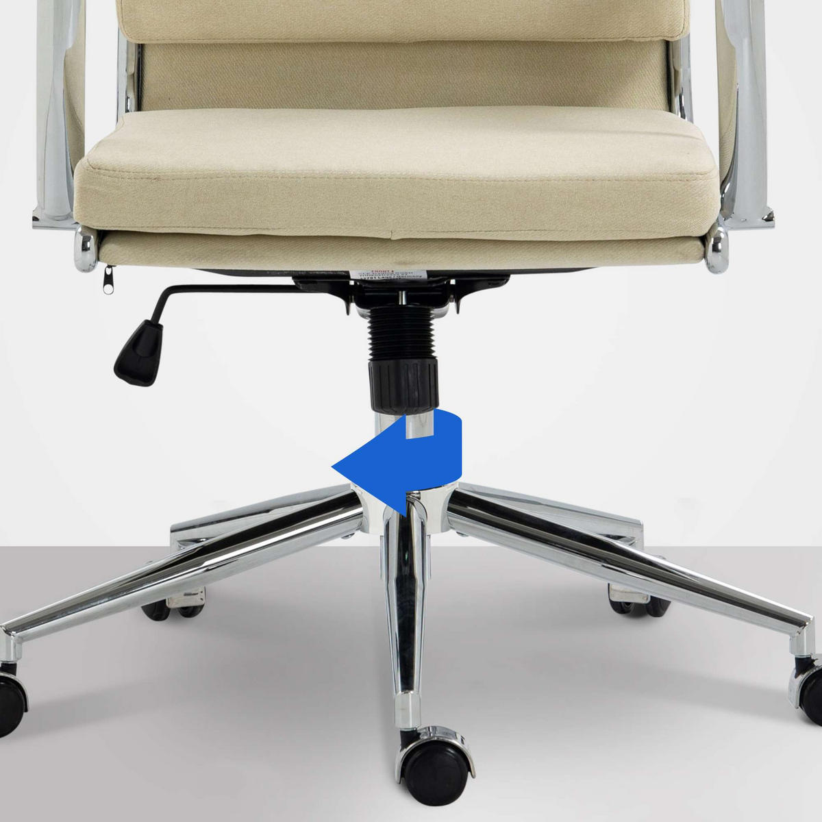 CHEFSESSEL Stoff creme - Chromfarben/Creme, Textil/Metall (61/107/65cm) - CLP