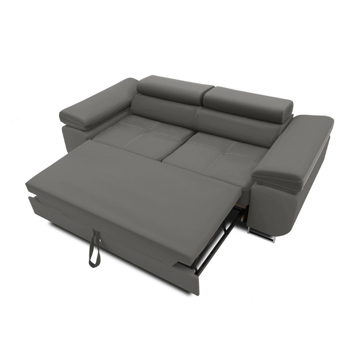 SOFA 2-SITZER MIT SCHLAFFUNKTION RIGATTO Grau - Grau, Textil (100/71/209cm) - Mebligo