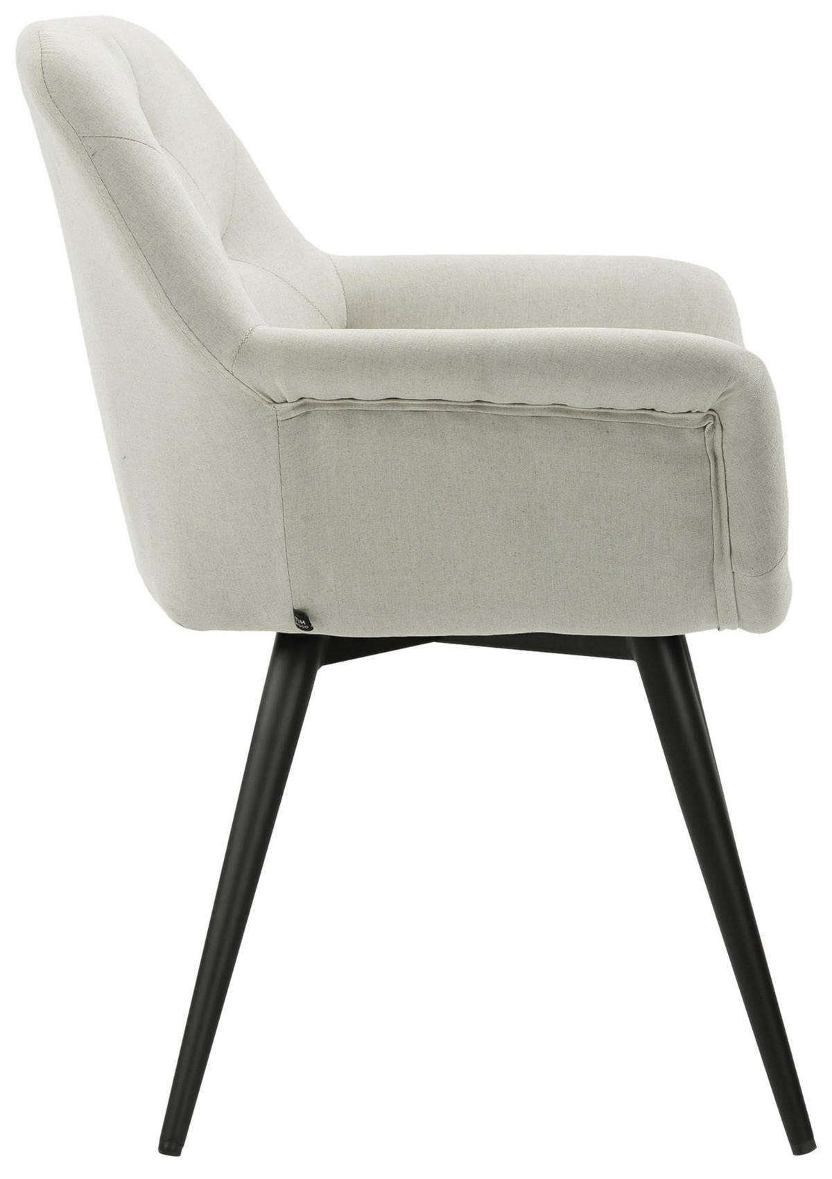 ARMLEHNENSTUHL Stoff beige - Beige/Schwarz, Textil/Metall (67/83/60cm) - CLP