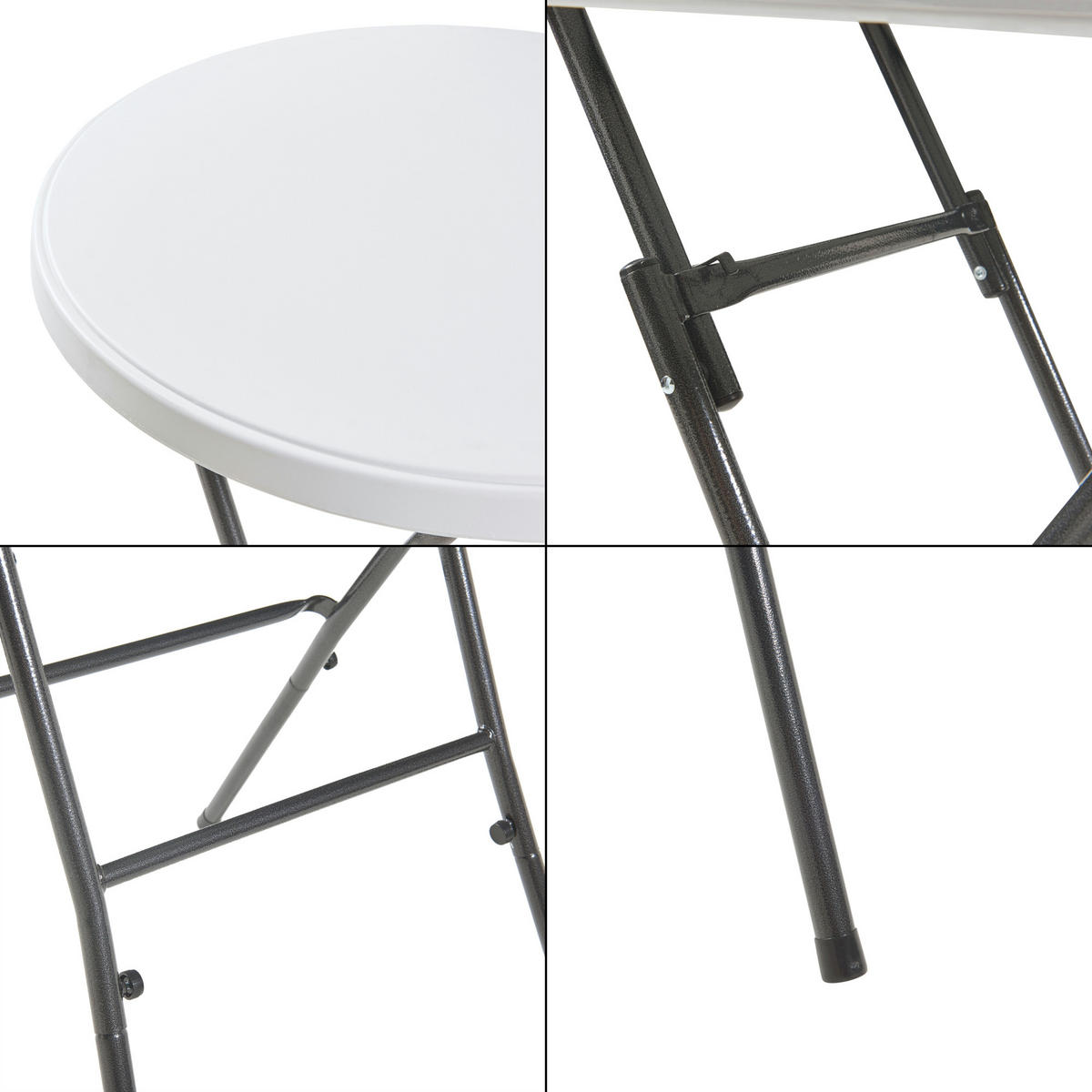 KLAPPTISCH Ljusnarsberg - Weiß, Kunststoff/Metall (80/80/110cm) - [en.casa]