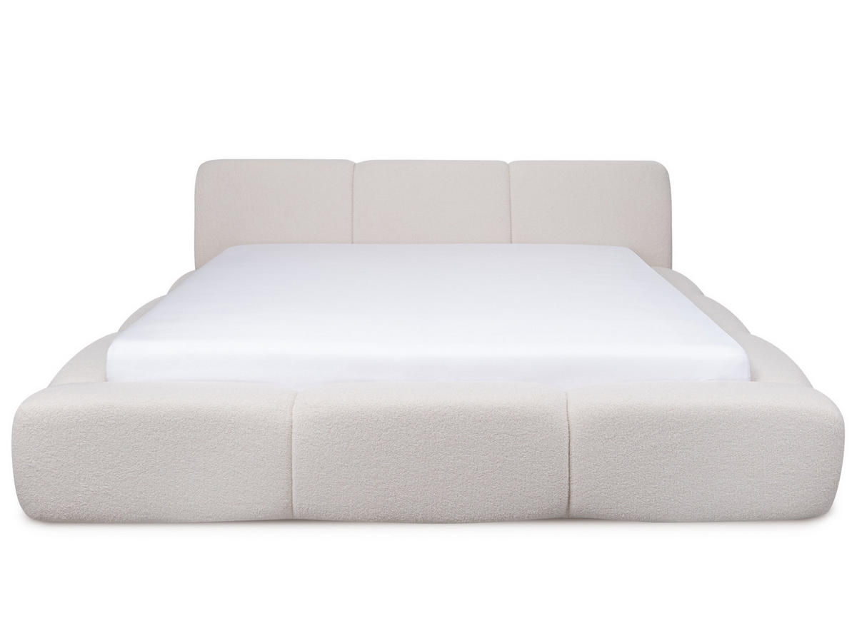 POLSTERBETT Arosa Hellbeige 200/200 cm Boucle mit Bettkasten - Beige, Textil/Metall (200/200cm) - wonello