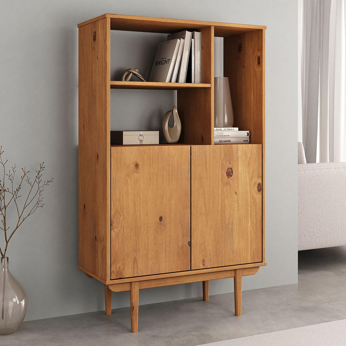 HIGHBOARD SIMONA Eiche - Eichefarben, Holz (80/133/37cm) - IDIMEX
