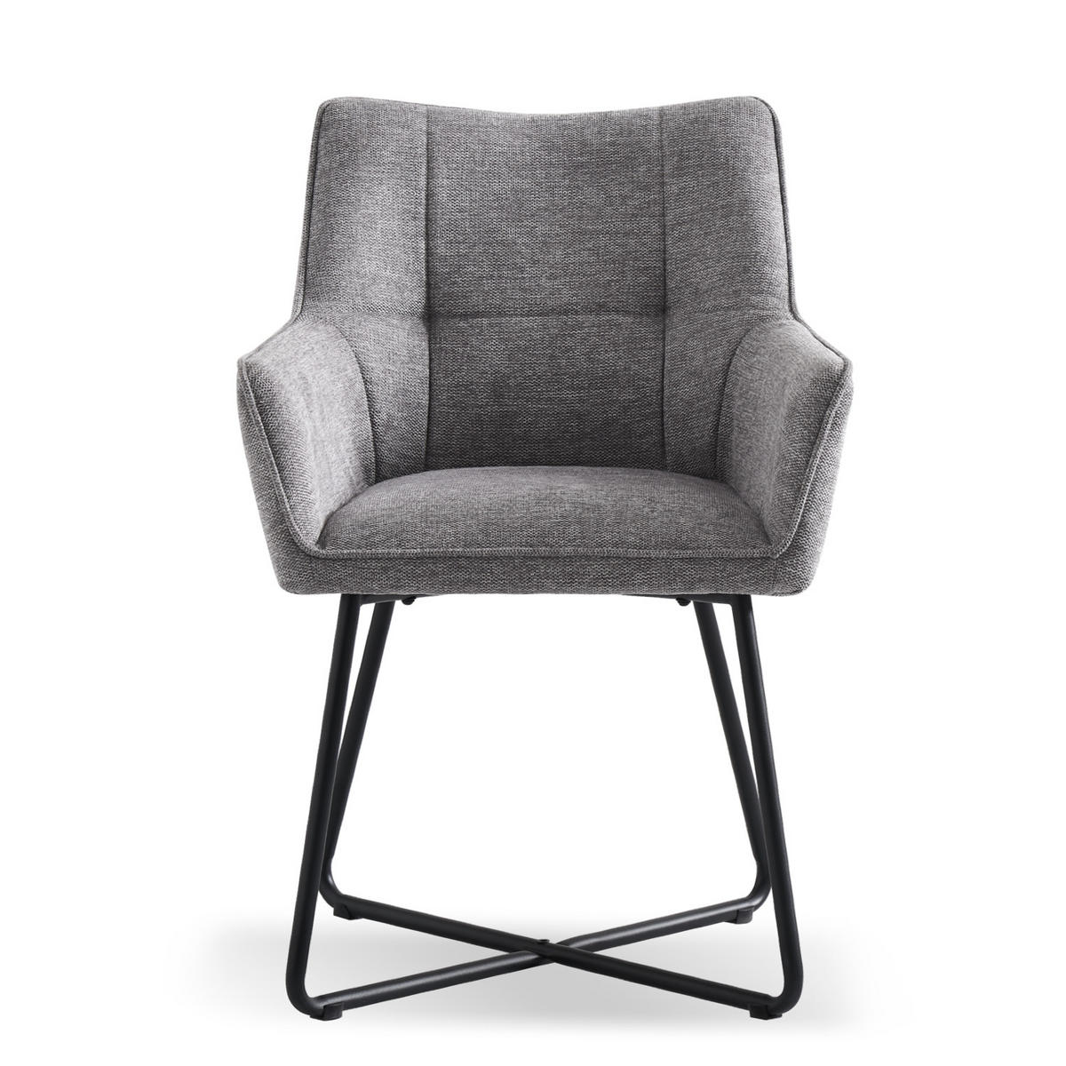 ARMLEHNSTUHL BREIGHT Grau 2 Stück - Grau, Textil/Metall (56/83/59cm) - B&D Home