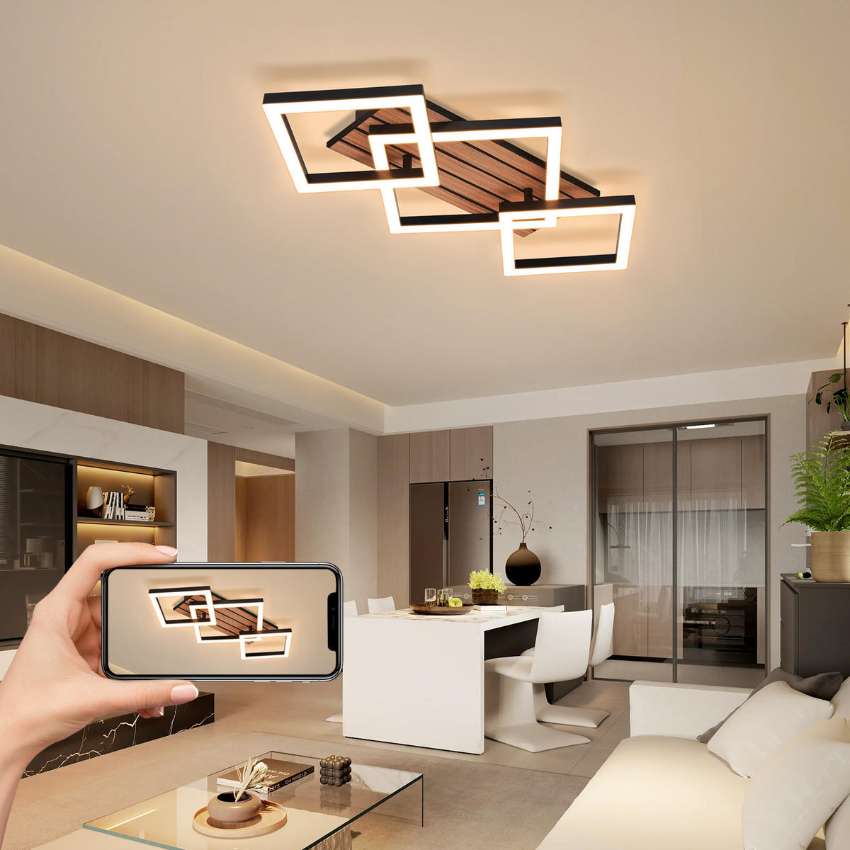 LED stropní svítidlo 58/31/8 cm - černá, kov (31/58/8cm) - Nettlife