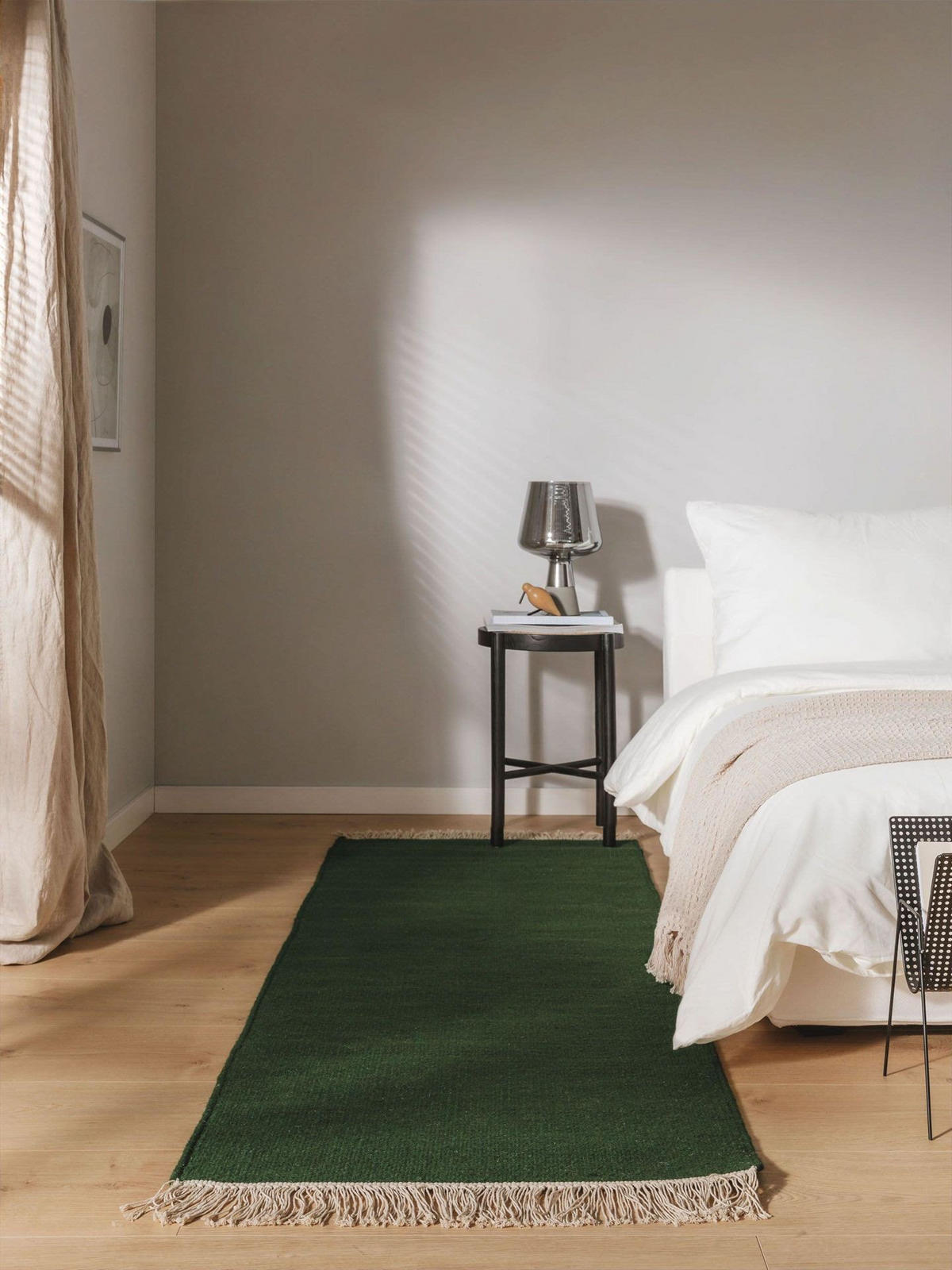 VLNĚNÝ koberec Liv Tmavě zelená 80x250 cm - zelená barva, textil/přírodní materiály (80/1cm) - KUNSTLOFT