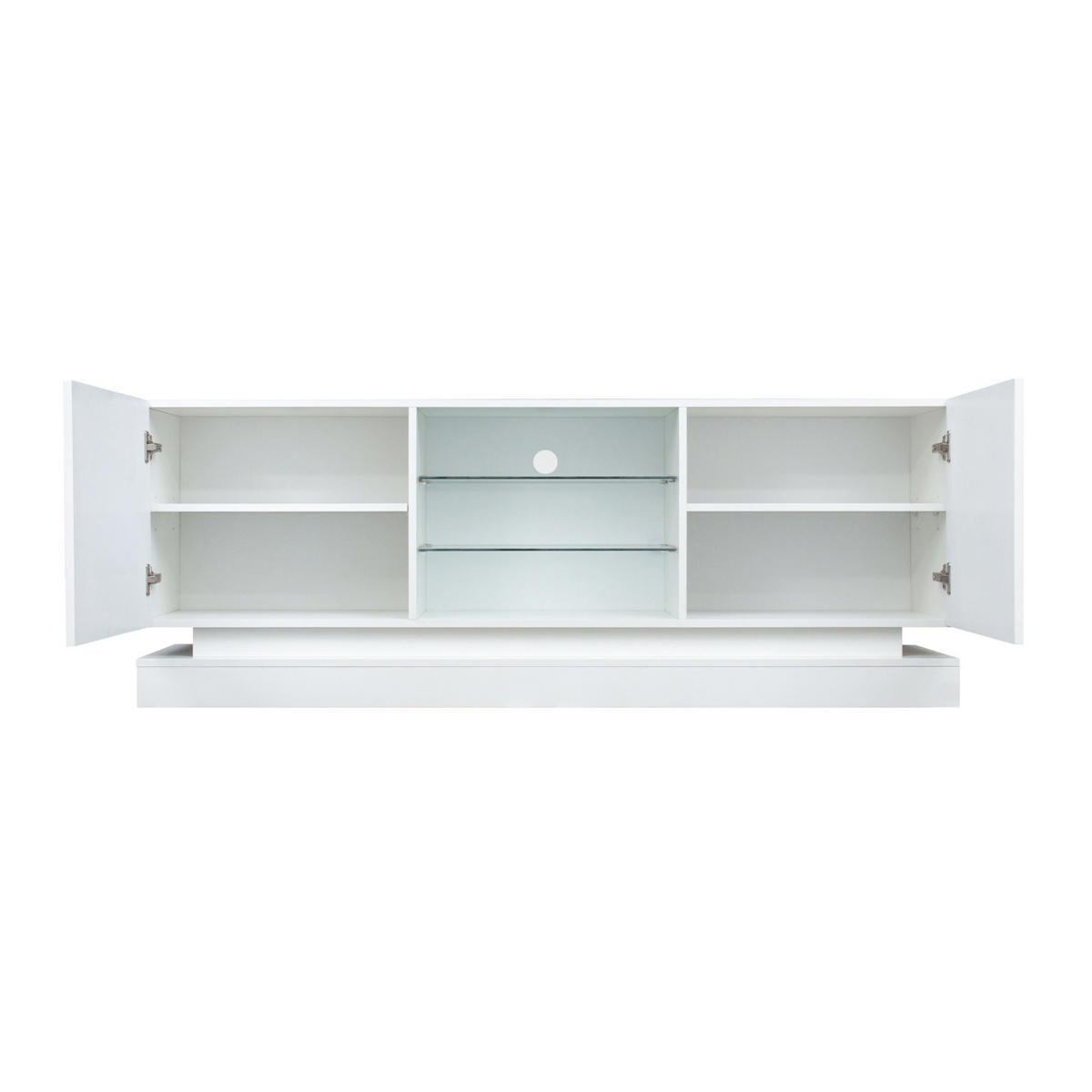 TV-LOWBOARD 160/38,5/60 cm mit Kabeldurchlass und Soft-Close - Weiß, Holzwerkstoff (160/60/38.5cm) - BEAOK