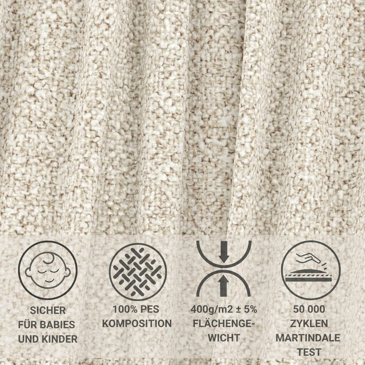 POLSTERBETT Lounge Beige 120/200 cm im Plüschstoff - Beige/Naturfarben, Holz/Holzwerkstoff (120/200cm) - Maison de Reve