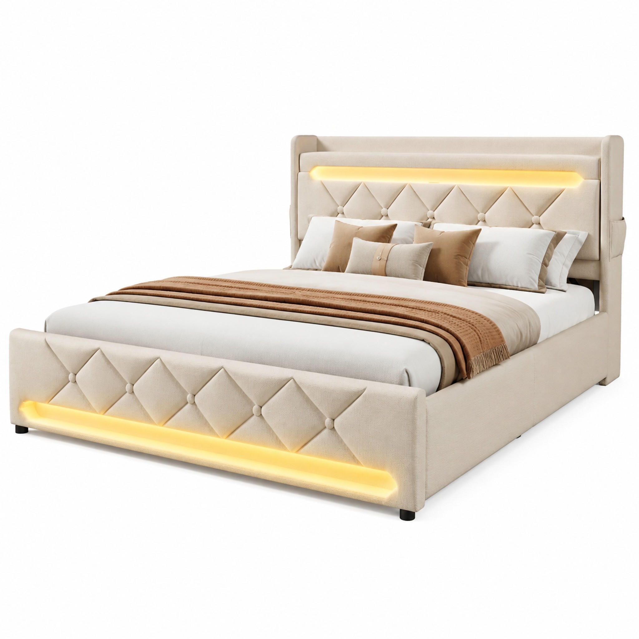 Beauniv Bett Beige 180x200 cm