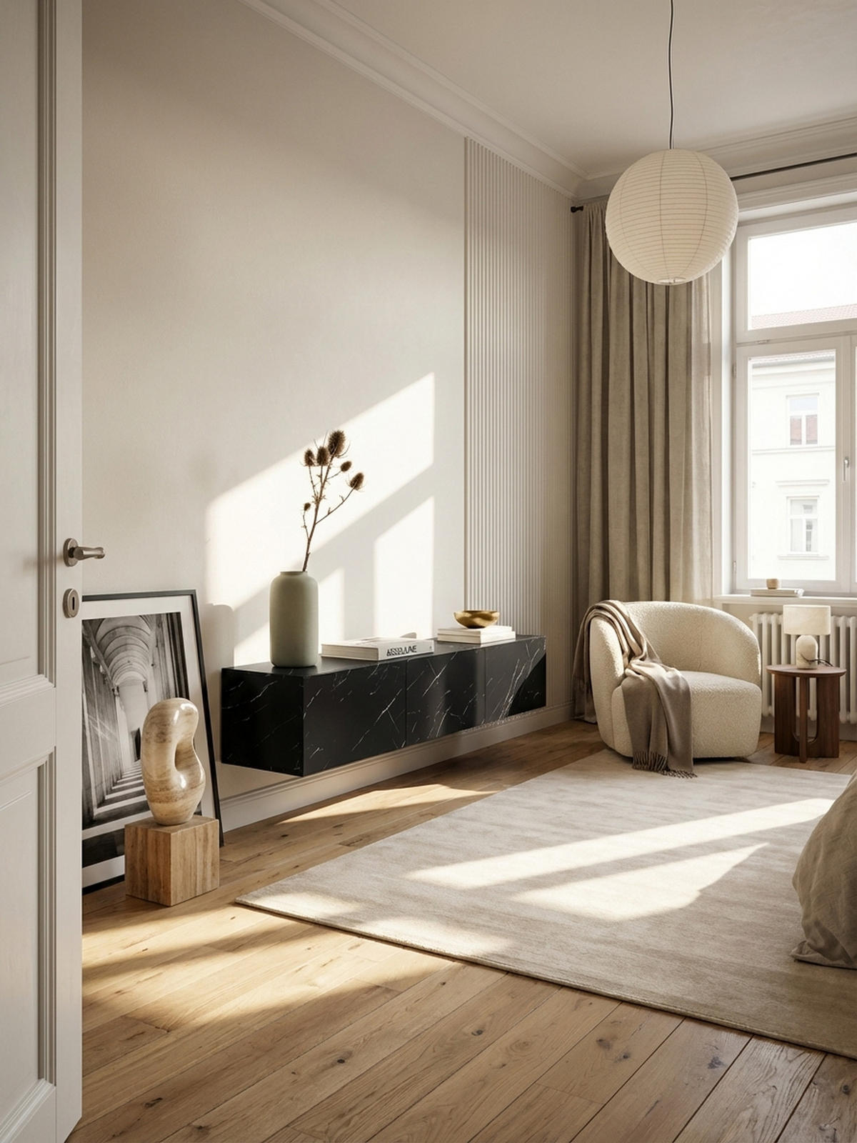 TV-LOWBOARD hängend groß, Marmor-Optik, Klapptüren, modern, Schwarz 160x30x30 cm - Schwarz, Metall (160/30/30cm) - KADIMA DESIGN