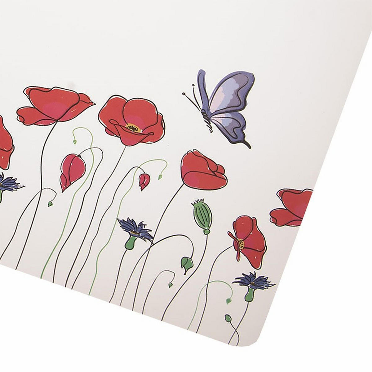 TISCHSET MAKI, Kunststoff, weiß/rot, 43 x 28 cm - Weiß, Kunststoff (1cm) - Orion 
