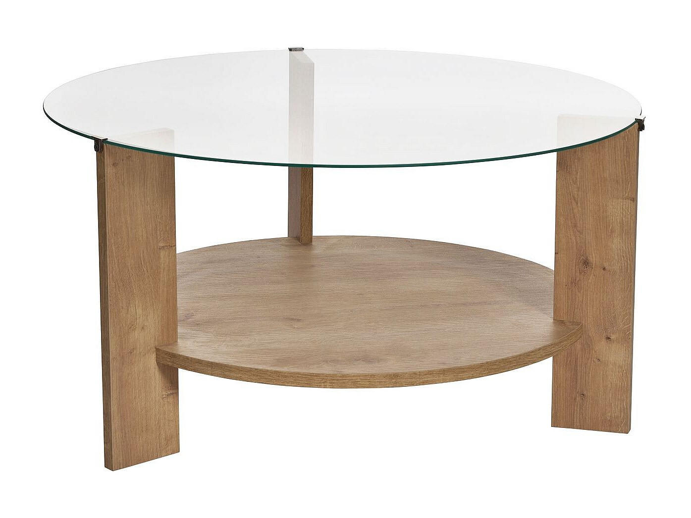 COUCHTISCH - 75 cm x 75 cm - glas - naturfarben hell Senira - Naturfarben, Glas/Holz (75/75/40cm) - Vente-Unique