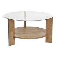 COUCHTISCH - 75 cm x 75 cm - glas - naturfarben hell Senira - Naturfarben, Glas/Holz (75/75/40cm) - Vente-Unique